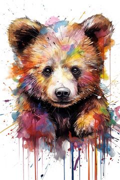 Kleiner Bär im Pop Art Stil von ARTemberaubend