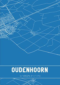 Blaupause | Karte | Oudenhoorn (Süd-Holland) von Rezona
