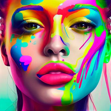 Vrouwen gezicht Pop-Art. Deel 6 van Maarten Knops