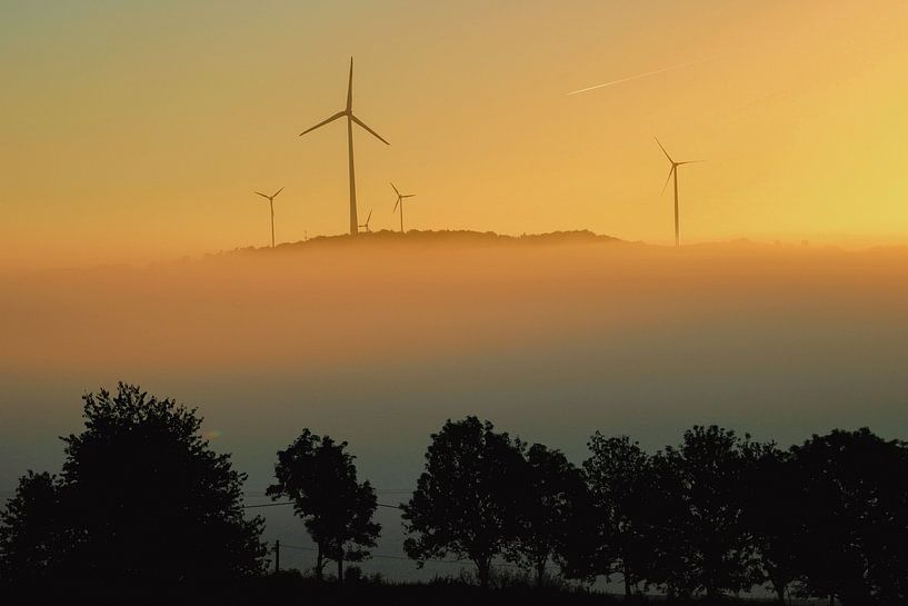 Sunrise with wind turbines / Eifel Germany / Nature Photography by Anke Sol