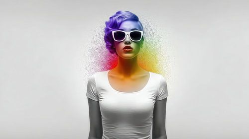 Chromatisch aura - tussen minimalisme en kleurexplosie van Klaus Tesching - Art-AI