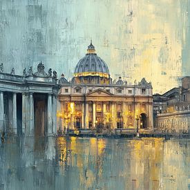 Vaticaanstad Rome Italië panorama abstract van TheXclusive Art