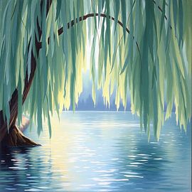 Flüsternde Weiden und das leuchtende Lied des morgendlichen Seeufers von Artistic