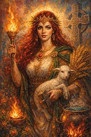 Painting of the Celtic goddess Brigid. by Johannes