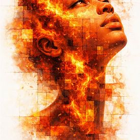 Portrait in Flames by Digital Picture Art