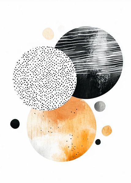 Abstraction modern painting shapes and colors by JBJart Justyna Jaszke