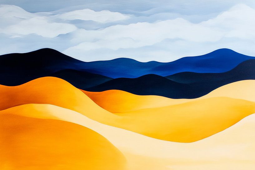 Dunes de sable et chaînes de montagnes douces par Poster Art Shop