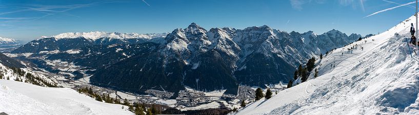 panorama photo ski area slick2000 fulpmes stubai by Erik van 't Hof