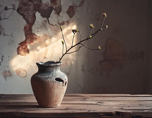 Retro vaas met tak...