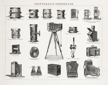 Vintage gravure Fotografie toestellen van Studio Wunderkammer