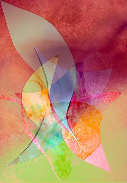 Abstract collage in colour by Ingrid Bertens