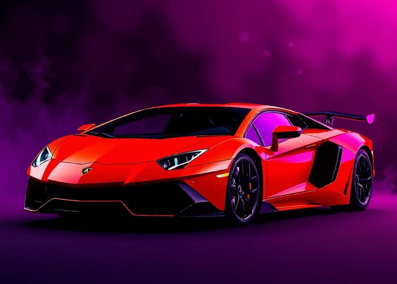 The Lamborghini Aventador Orange Neon by MIROKKU