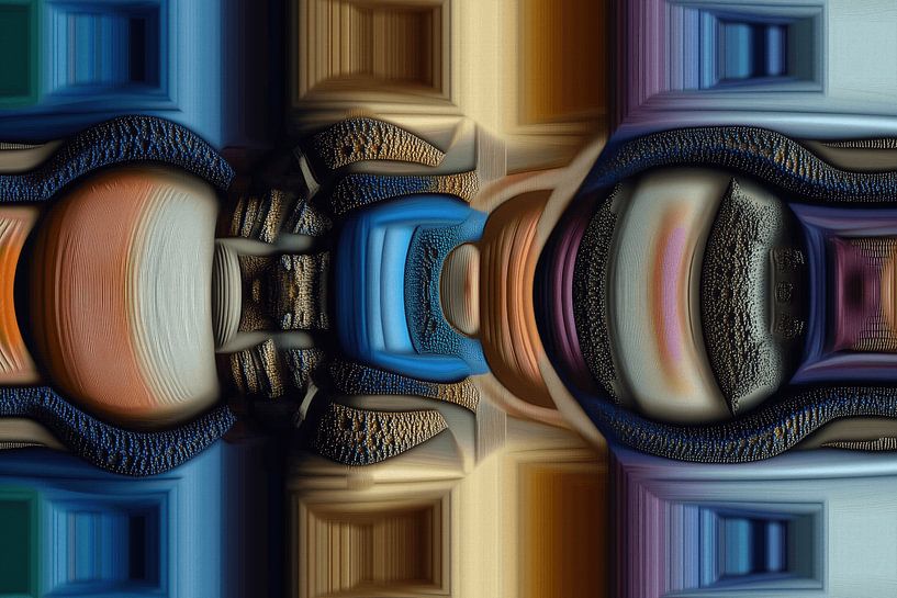 Abstract-Geometric shapes in 3D + line art by Ton Kuijpers