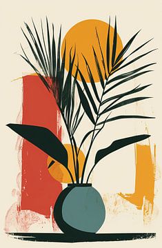 Abstracte Plant | Verdant Sunset Slice van Kunst Kriebels