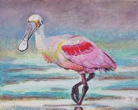 Spatule rose sur Irina Rammos