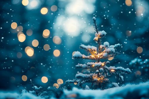 Winterwereld van lichtjes