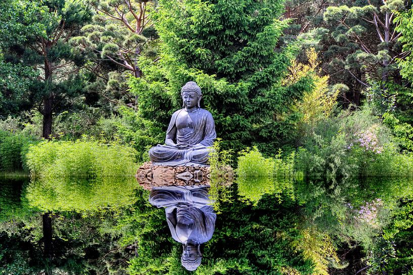 Statue de Bouddha dans le pavillon Himalaya du Népal Wiesent près de Ratisbonne par Roith Fotografie