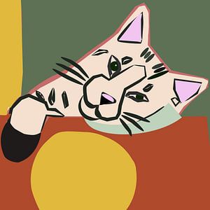 Vintage cat by Mad Dog Art