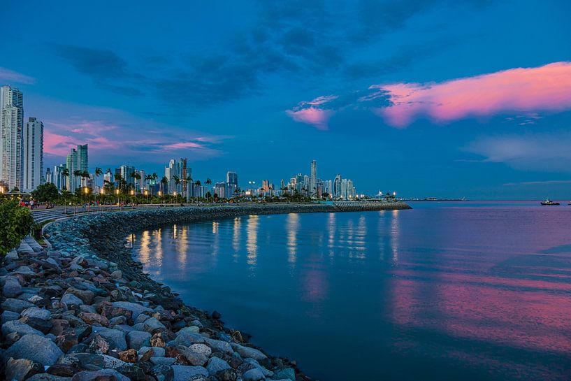 Panama City skyline at blue hour by Jan Schneckenhaus