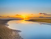 Ondergaande zon op de Noordsvaarder Terschelling van Jan Huneman thumbnail