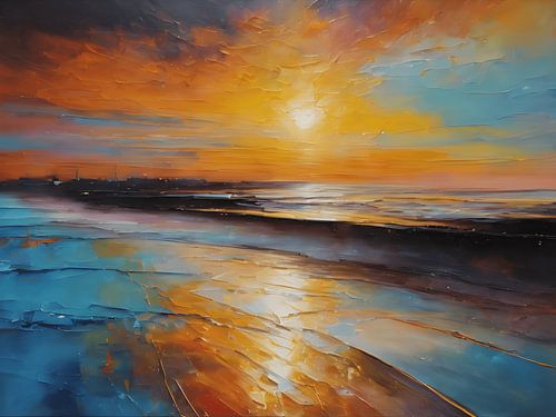 Een abstract zonsondergang