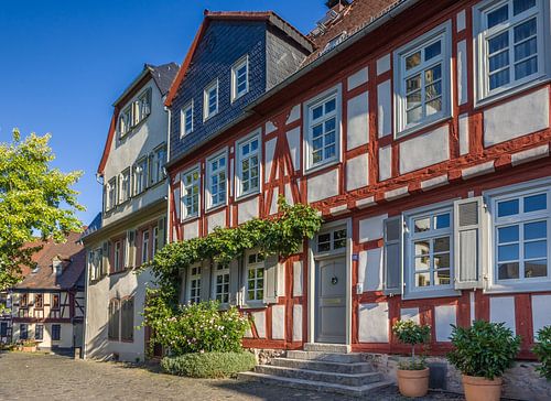 Vakwerkhuizen aan de Schlossplatz van Frankfurt-Höchst