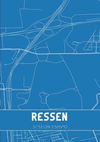 Blauwdruk | Landkaart | Ressen (Gelderland)