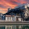 Vue de Kufstein avec la forteresse et l'Inn en Autriche, Tyrol, Alpes européennes au coucher du soleil sur Animaflora PicsStock