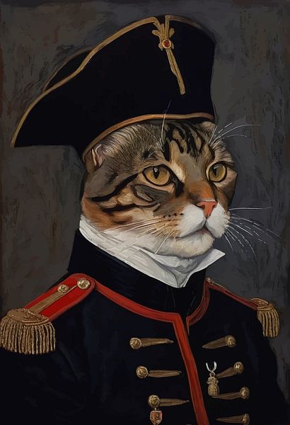 German Rex Cat in Napoleonic Era Portrait by MIROKKU