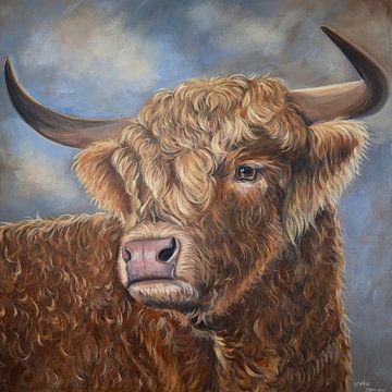Scottish highlander in acrylic paint by Ineke Zeeuw