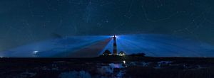 Lighthouse on German Wadden Island Westerhever at night sur AGAMI Photo Agency