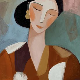 Modernes abstraktes Porträt in Erdtönen von Studio Allee