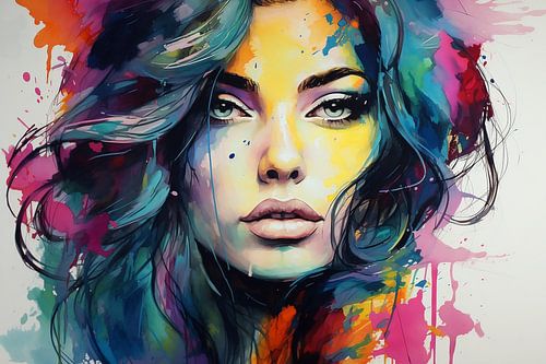 Miss Seduction - Vrouw portret  een verleiding in kleur