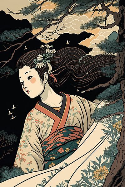 Geisha enchantée, harmonie de la beauté par Peter Balan