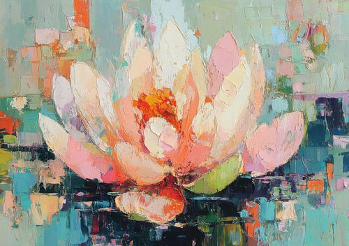 Abstracte lotusbloesem in pastelkleuren