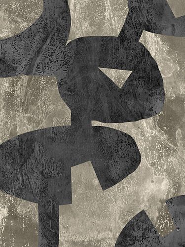 Modern abstract in zwart en taupe