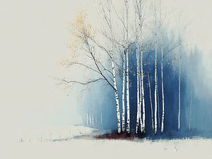 Birke Mond | Stille unter nebligem Licht
