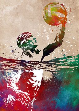 Waterpolo sport kunst van JBJart Justyna Jaszke