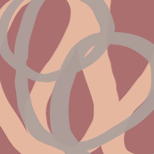 Kleurrijke en speelse moderne abstracte lijnen in neonroze en geel