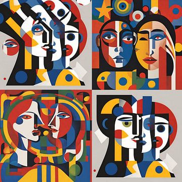 Man en vrouw abstract van Greta Lipman