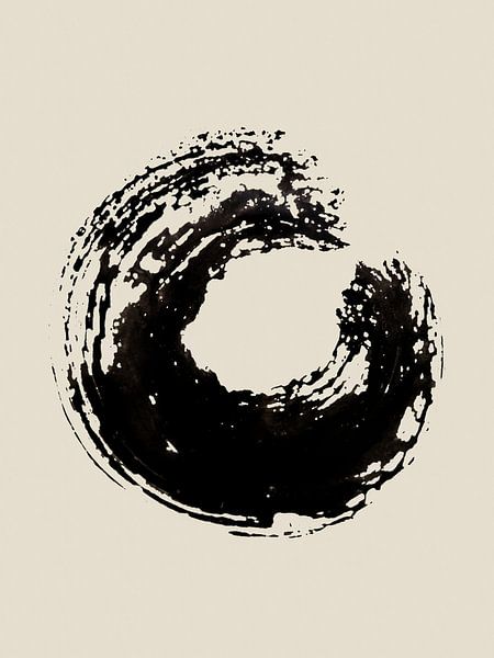 Strokes 15 | Black Ink Enso by Menega Sabidussi