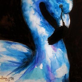Blue flamingo. Bird ( 9) by Ineke de Rijk