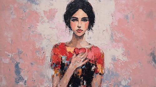 Floating Heart Lantern Emotional Abstract Portrait