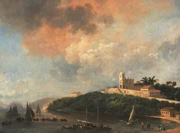 Blick auf den Gloria-Hügel, den Strand und die Kirche, Nicolas-Antoine Taunay