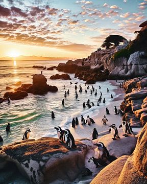 Penguins on the beach by fernlichtsicht