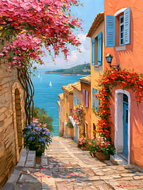 Allée du bord de mer méditerranéen sur IamHomeStudio