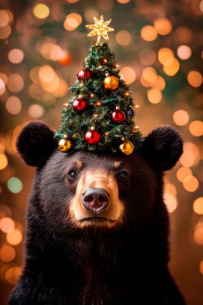 Christmas bear by Poster Art Shop