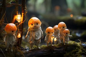 Toadstool family in the forest by Heike Hultsch