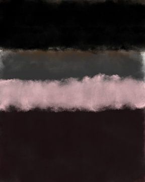 Zwart, grijs, roze. Kleurenveldschilderij geïnspireerd door Mark Rothko. van Dina Dankers