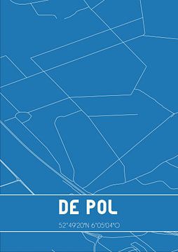 Blauwdruk | Landkaart | De Pol (Overijssel) van MijnStadsPoster